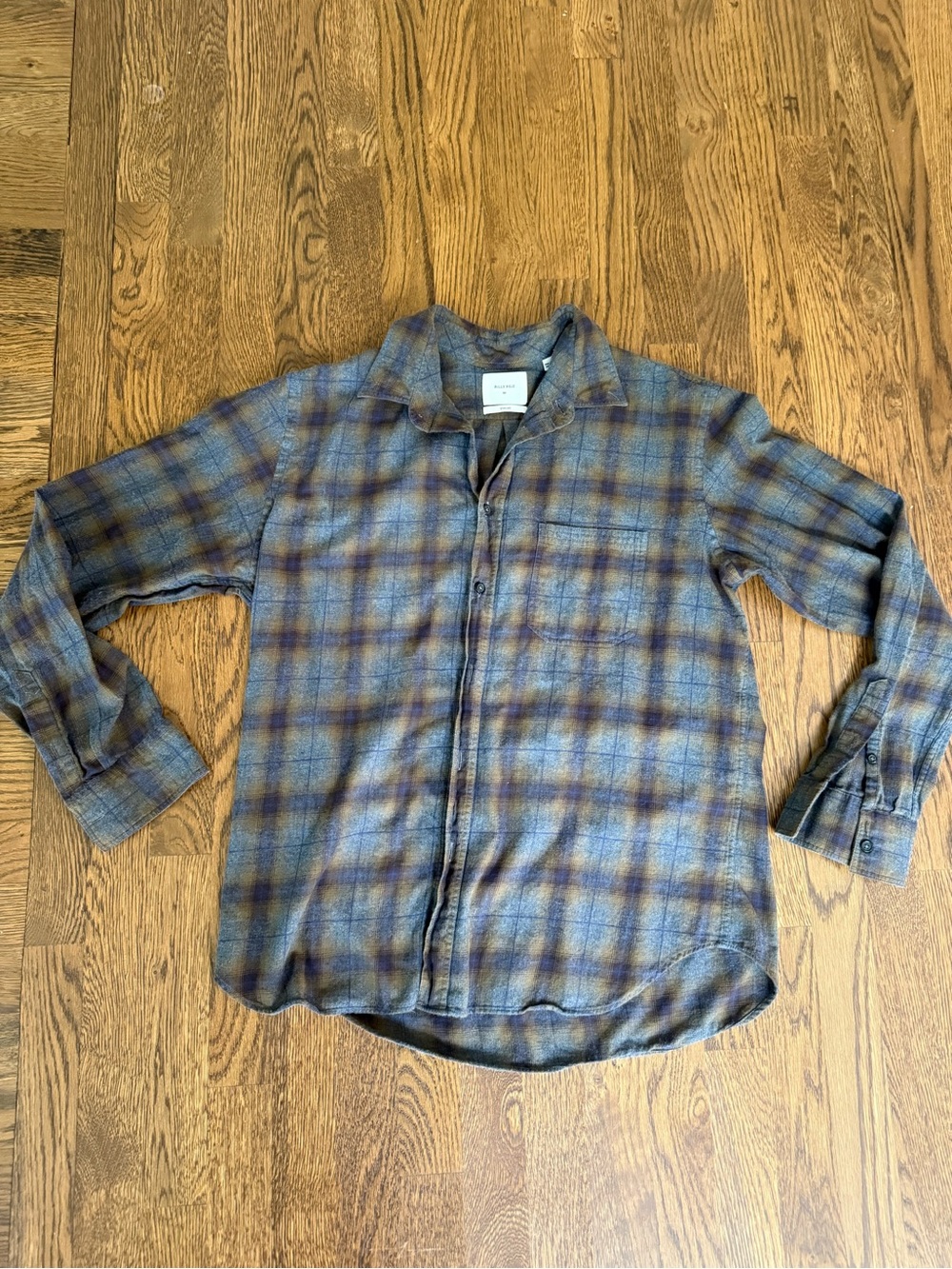 Billy Reid Plaid Shirt in Blue and Brown